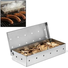 Stainless Steel Smoker Box for Gas Grill & Charcoal Grill, Large Wood Chip Sm...