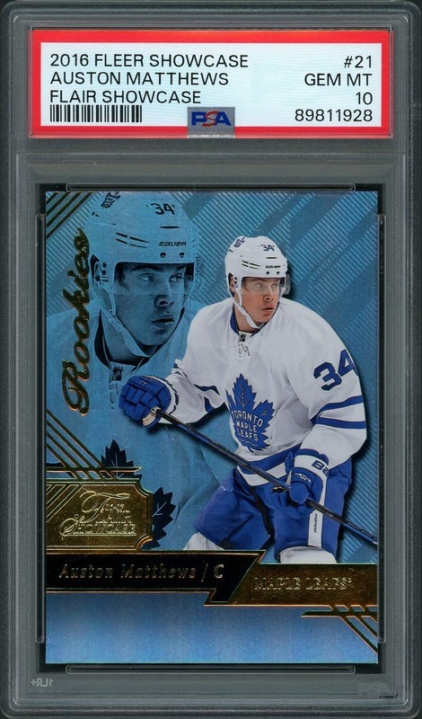 2016 Fleer Showcase Auston Matthews Flair Showcase Card #21 PSA 10