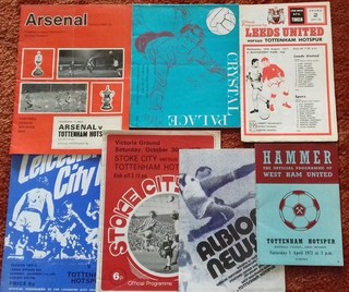7 Different TOTTENHAM HOTSPUR (Spurs) 1971/72 AWAY Programmes