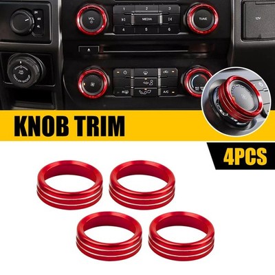 Silver Air Conditioner /4WD/ Audio Switch Knob Ring Cover Trim for Ford F150 M