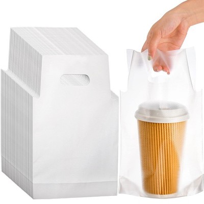 500 PCS Plastic Drinking Bag for Delivery 7.8'' L x 11'' H Cup Holder Container...