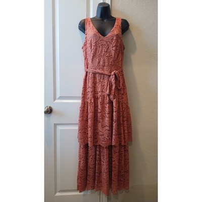 Taylor Women Sleeveless Lace Tiered Midi Dress Size 8 | eBay