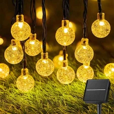 23 FT 50 LED Solar Globe String Lights 8 Lighting Modes, Waterproof Patio Light
