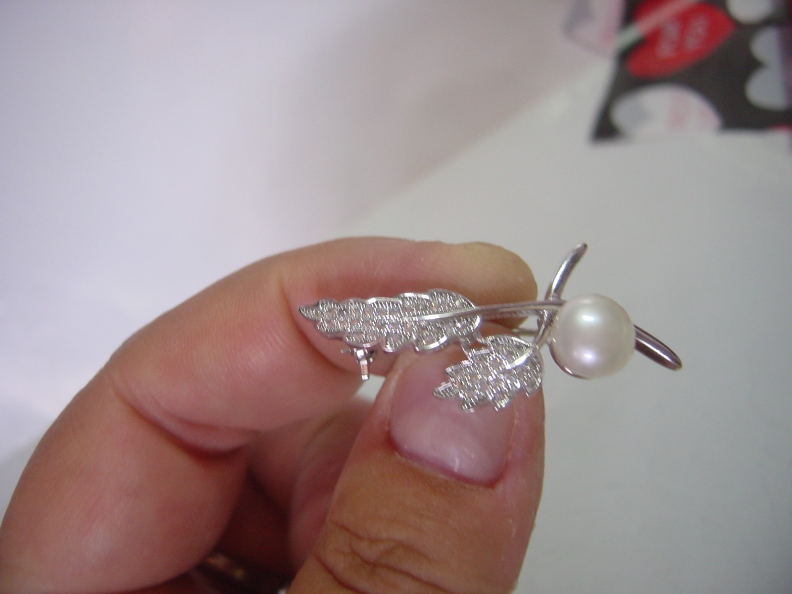vintage solid silver hand made-pretty leaf brooch… - image 7