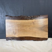 Black Walnut Live Edge Small Mini Slab Lumber 15x9x1" Lacquer 1 Side BEAUTIFUL