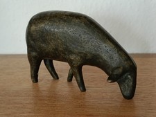 Bronze Schaf Skulptur signiert W. Kreutter – massive Tierfigur (ca. 12 cm)