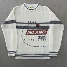 Vintage Ocean Pacific Acrylic Knit Sweater 1980s Mens Surf Skate California 70s