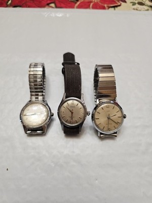 VTG Watches Lot 3 Non Working Bancor,Timex & Caravelle Parts Or Repair K3