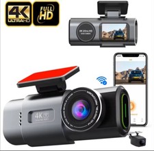 4K Dual Dash Cam WiFi, Mini Hidden Front and Rear Car Camera with Night Vision