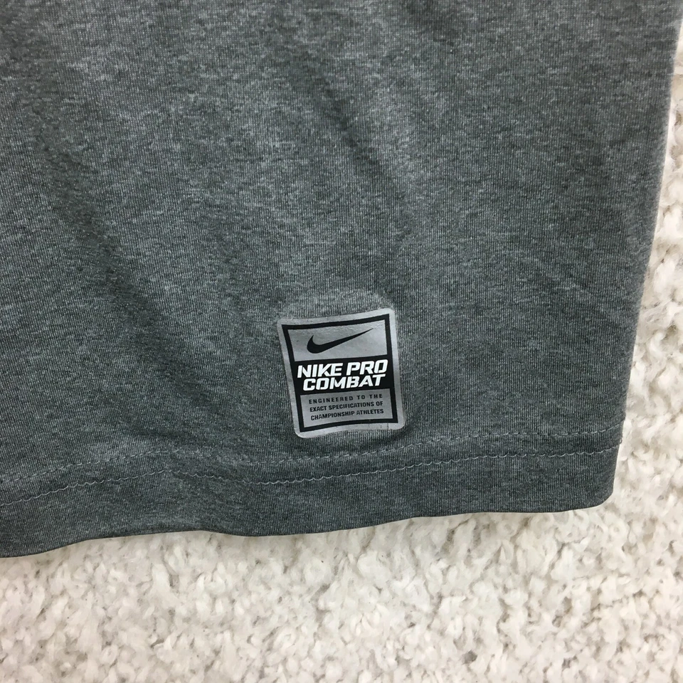 Nike Pro Camisa de Combate Grande Adulto Gris Dri Fit Compresión Swoosh Camiseta Gimnasio Para Hombres L Foto 3 de 4