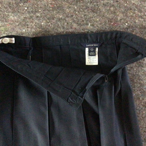 2 Girls Size 8 Land's End School Uniform Pleated Navy Blue Skirt Tan Skort Skirt - Picture 14 of 20