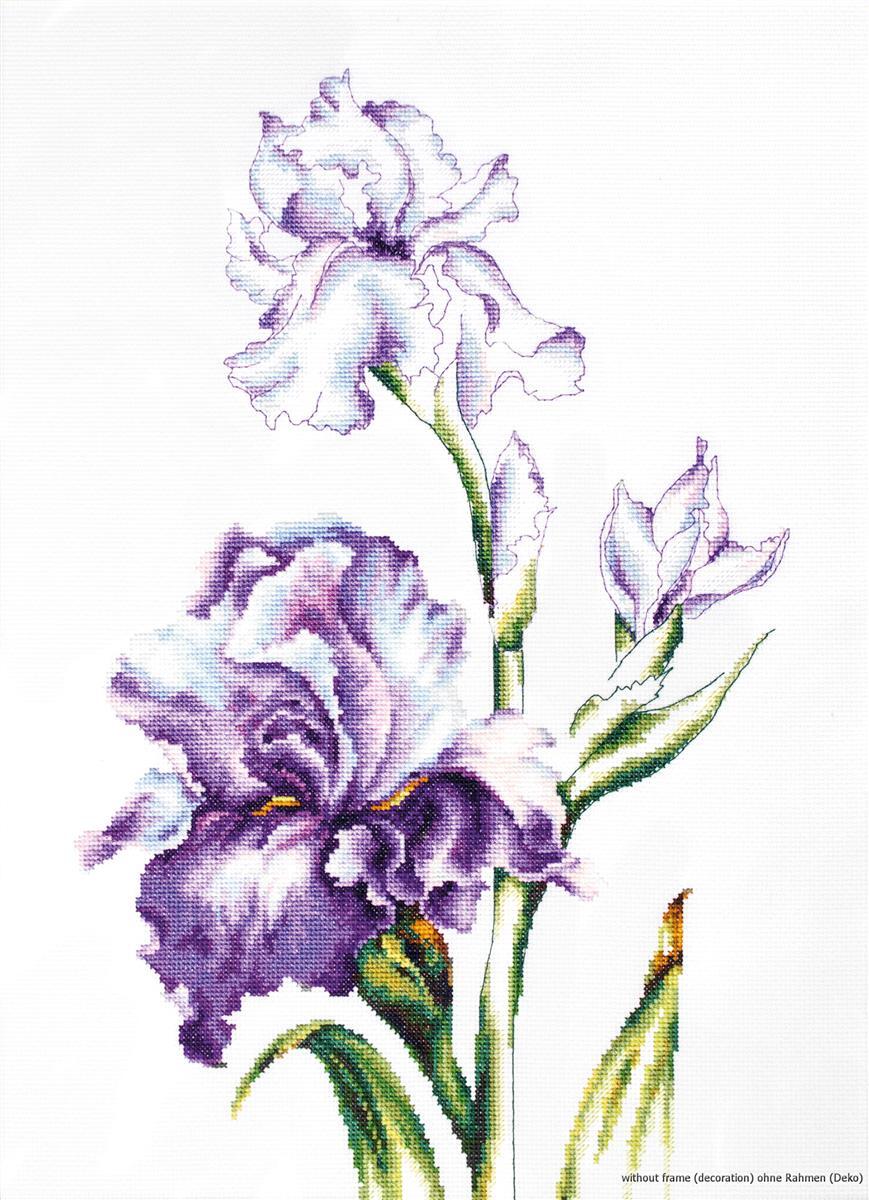 Luca-S counted Cross Stitch kit ""Irises"", 24x38cm, DIY