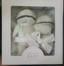 Stephan Baby Blanket 30x40, Frog Soft Toy and Frog Soft Rattle 3 Piece Gift Set