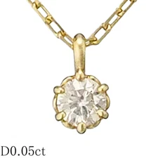 agete Diamond/0.05ct Necklace Diamond K18YG  P0024294