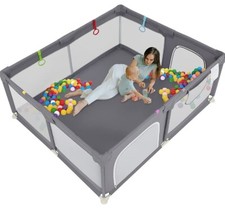 Yamctopy Baby 79" x 71" Gray Playpen for Babies and Toddlers Model I870000524A2