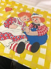 Wamsutta Raggedy Ann Andy Yellow Plaid Cotton Pillow Case Size 21" X 30"