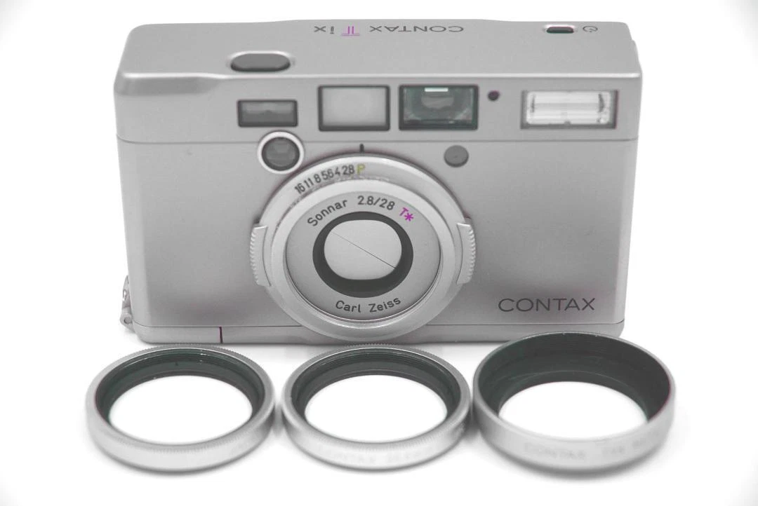Contax Tix T ix Silver APS Point & Shoot Film Camera 28mm F/2.8 with/Hood  [Exc]