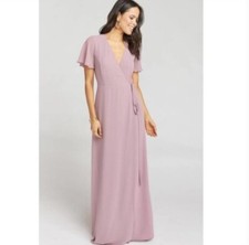 Show Me Your Mumu The Noelle Flutter Wrap Dress in Mauve Size 1X