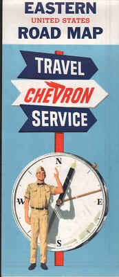 1962 Chevron Road Map: Eastern United States [variant] NOS