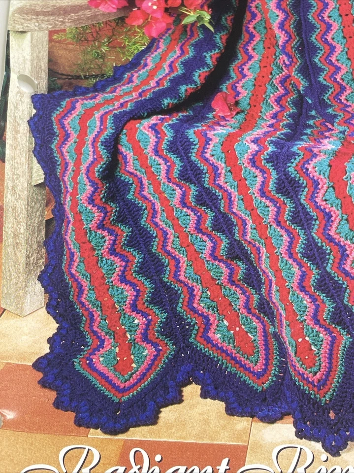 Radiant Ripples Afghan Mile A Minute Crochet Pattern Needlecraft Shop - Image 2 of 4