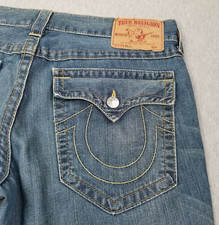 True Religion Jeans Men's 36x32 Billy Boot Cut Flap Pocket Denim Made In USA