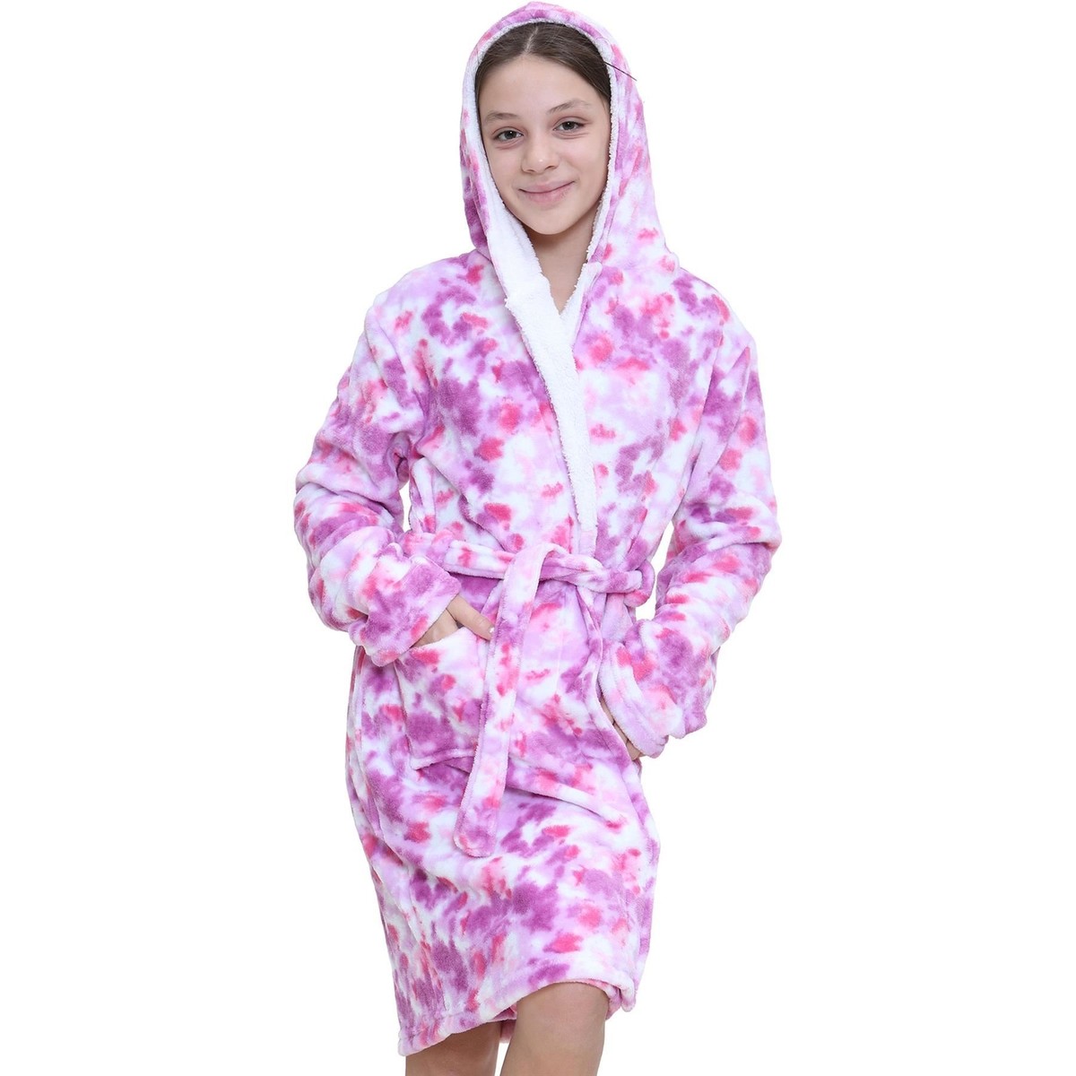 purple hooded dressing gown Buy Loungeable Purple Plush Ridged Fleece Midi Hooded Dressing Gown from Next Netherlands