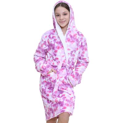 purple fleece dressing gown Men's Soft Plush Robe Purple Black Fleece Extra Warm