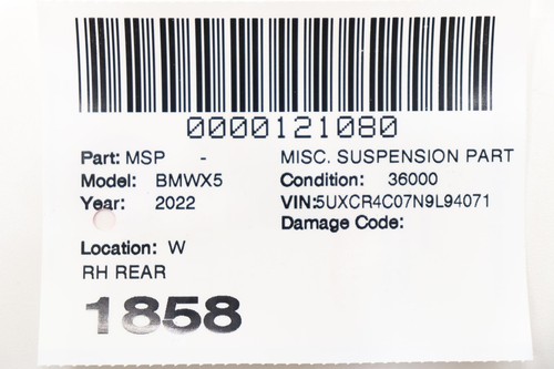 2019- 2025 BMW X5 G05 REAR RIGHT CONTROL ARM LOWER SPLASH SHIELD OEM 33306877044 - Foto 12 di 12