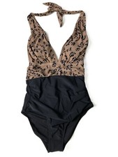 NWT Cupshe Women 1 Piece Swimsuit Leopard Print Open Back Ruched Choose Size
