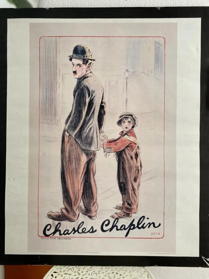 Charlie Chaplin Poster Kunstdruck ,Original, München 1986, 45x55 cm - Bild 2 von 4