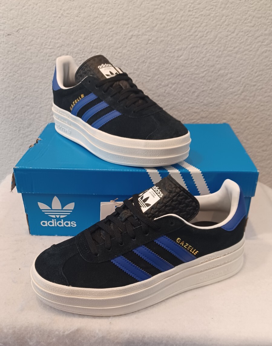 New Women's Adidas Originals Gazelle Bold Shoes~Black/Lucid
