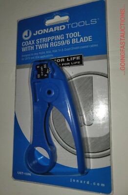 Jonard Tools UTC-1596 Coax Cable Stripper Stripping RG6, RG59, Tri Quad Coaxial