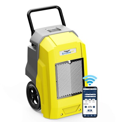 AlorAir 180PPD LGR Commercial Dehumidifier Smart Wi-Fi Up to 2,300 Sq. Ft,Yellow