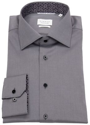Eterna Hemd Modern Fit Cover Shirt blickdicht Kontrastknöpfe grau - ohne OVP