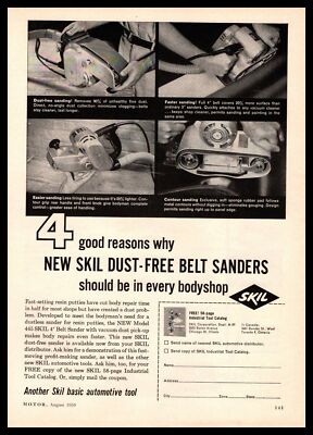 1959 SKIL Model 445 4'' Belt Sander With Vacuum Dust Pick-Up Vintage Print Ad