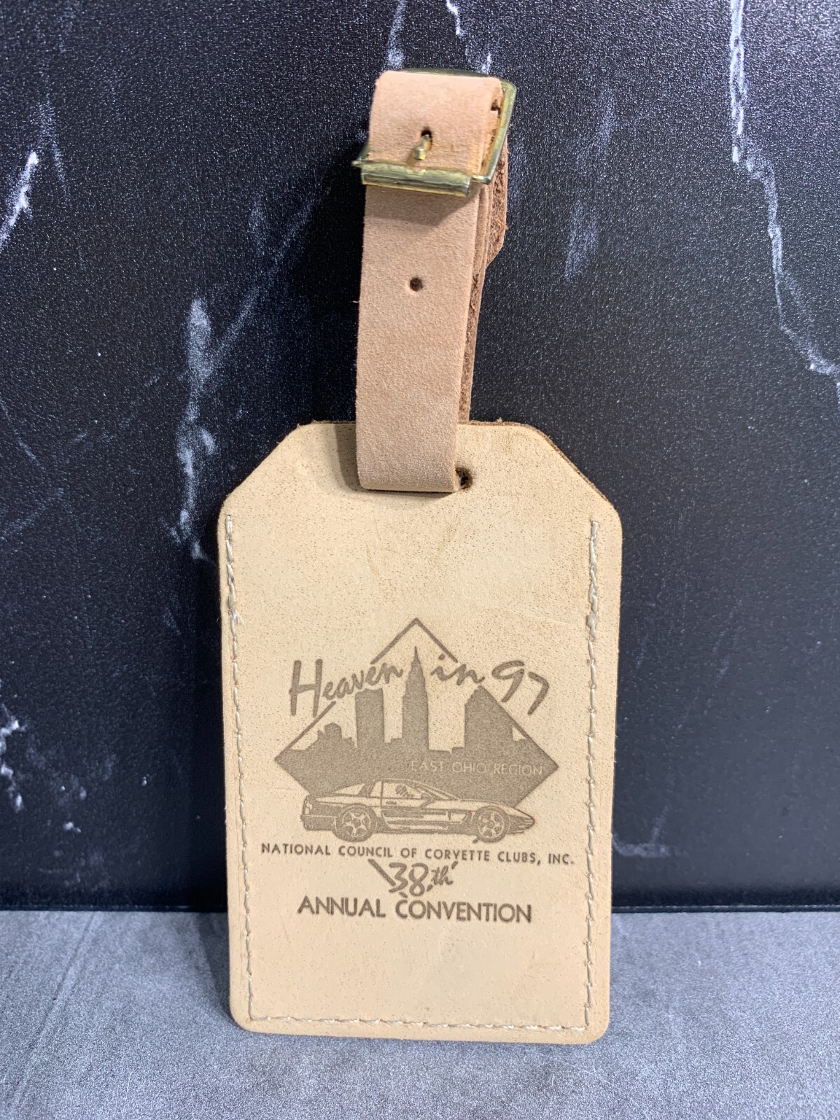 Rare BF GOODRICH 1997 NCCC Corvette Club 38th Convention Ohio Leather Key Fob