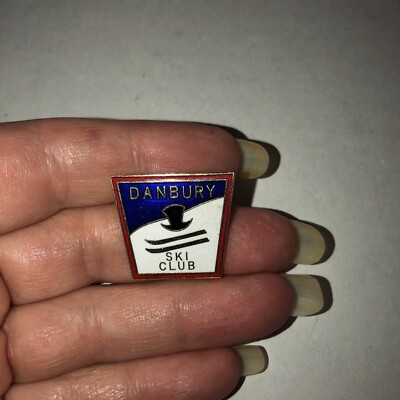 Vintage 1  DANBURY SKI CLUB 1960s Ski Pin CONNECTICUT Souvenir Travel Sale