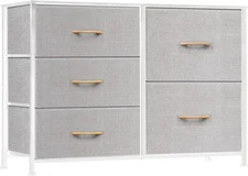 5 Drawer Dresser Storage Organizer Chest of Tower For Bedroom Living Room Closet