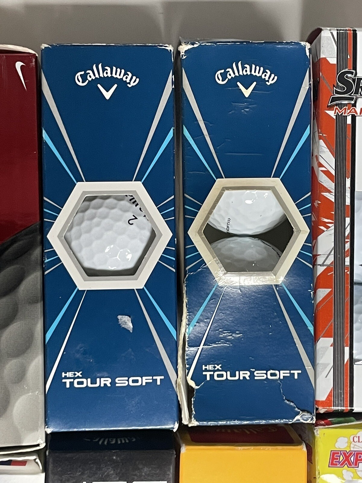 65 Golf Balls In Sleeves Huge Lot New Titleist Prov Callaway RZN Srixon