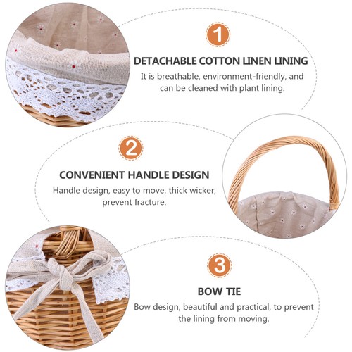 1pc wedding lace flower basket burlap lace basket bride basket wedding Easter - Picture 11 of 12