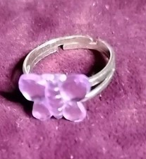 nora fleming purple butterfly Little Girls Ring Adjustable