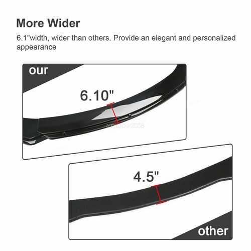 For Fiat Abarth 595 500 Hatchback Gloss Black Front Bumper Spoiler Lip Splitter - Picture 11 of 16
