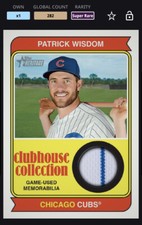 Topps MLB Bunt DIGITAL 23 Heritage Clubhouse Collection Relic Patrick Wisdom