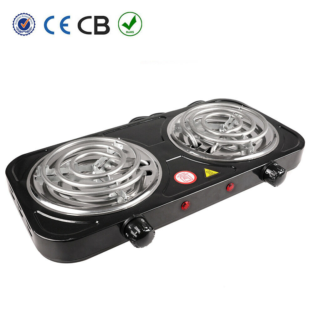 Portable Camping Cooking Stove Dorm Electric Double Burner Hot