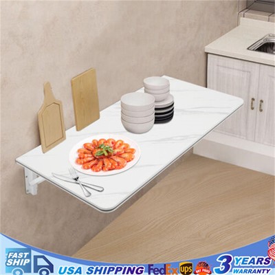 Modern Folding Wall Desk Wall-mounted Folding Table Foldable Table Indoor White