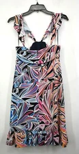 Trina Turk Womens Henna Ruffled Printed Mini Dress Hidden Back Zipper Multi 6