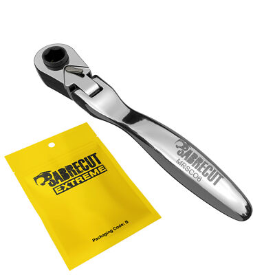 SabreCut Mini-Mikroratsche – Dual Drive Flex Für 12mm & 13mm, Mit 1/4" Adaptern, 72 Zähne, Edelstahl