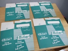 4 Miller Ice Cream Carton Lot Vintage Prop Mercantile