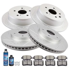 Front Rear Disc Rotors + Ceramic Brake Pads for 2006 2007 2008-2013 Lexus IS250