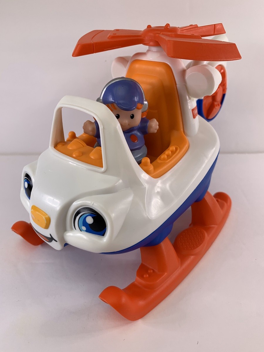 Fisher-Price Little People Helicopter with Girl Pilot RARE